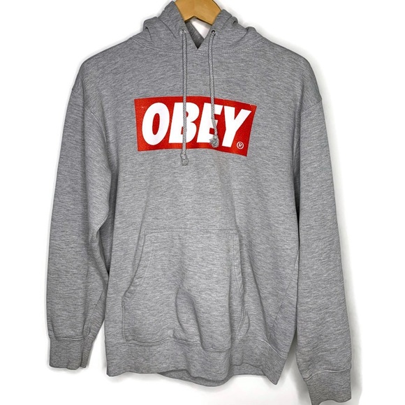 Obey | Shirts | Obey Grey Red Logo Pull 
